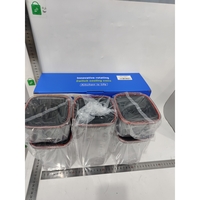 Cutii de Depozitare Alimente, Flippy, Set din 5 Cuti de tip Container, Recipiente pentru Cereale in Bucatarie, Transparente cu Capac Negru