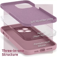 Husa protectie Vafy compatibila cu Apple iPhone 13 Liquid Silicone Mov