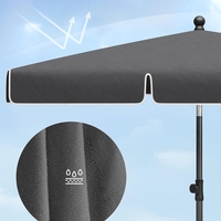 SONGMICS Umbrela terasa sau gradina reglabila, inclinare 2 directii, protectie UV UPF 50+, husa inclusa, 230x150 cm, gri