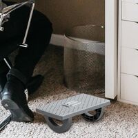 Suport Ergonimic pentru Picioare, Flippy, Plastic, cu Role de Masaj pentru Talpi, pentru Birou, Usor de Transportat, Detasabil, 33.5x24x12 cm, Gri