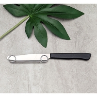 Cutit 2in1, Vafy, Feliere/Curatare, Grosime Feliere Reglabila, 22 cm, din Otel Inoxidabil, Negru