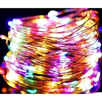 Instalatie Craciun, 2 metri, 20 LED-uri, multicolor, telecomanda 8 functii, USB, fir cupru, liniar, interior/exterior, Vafy