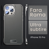 Husa pentru iPhone 15 Pro, husa de protectie pentru telefon, Vafy, Design Modern fara margini, Subtire, Gri