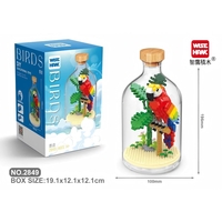 Set de Construit in Sticla, Flippy, 483 Piese, din Plastic, +14 Ani, 10 x 19.6 cm, Model Papagal, Multicolor