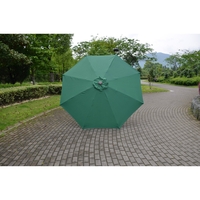 Umbrela Rotunda de Soare pentru Terasa sau Gradina, Flippy, Diametru 2.70 m, Inaltime 2.80 m, 9 Brate, Manivela, Diametru Tija 35 mm, Inclinare, Verde