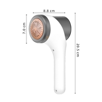 Aparat Scame si Par Haine, Vafy, Electric, USB inclus, Periuta Curatare, pentru Diferite Tesaturi, 3 Trepte, 20.5 x 8.8 x 7 cm, Alb