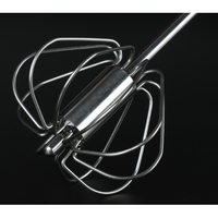 Mixer Manual, Flippy, pentru Oua Smantana Frisca Aluat, Maner Otel Inoxidabil, Usor de Utilizat si Depozitat, 33 x 7 cm Argintiu