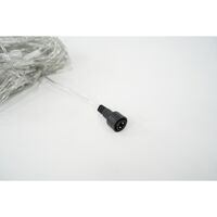 Sectiune Instalatie de Craciun Vafy, Tip Plasa, 120 LED-uri, 1.5 x 1.5 m, 8 jocuri de lumini, Interconectabila, Fir transparent, Alb cald