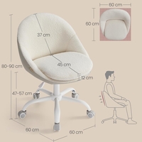 SONGMICS Scaun de birou ergonomic, inaltime reglabila, 60x60x(80-90) cm, bej