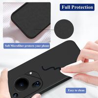 Husa de Protectie, Vafy, pentru Huawei Pura 70, Liquid Silicone, cu Microfibra pe Interior, Protectie Antisoc, Compatibil Incarcare Wireless, Negru