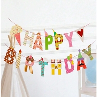 Banner Happy Birthday 100x200 cm, Flippy, Rola de Ata Inclusa, Tematica Candy, Multicolor