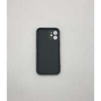 Husa protectie Vafy compatibila cu Apple iPhone 12 Mini Liquid Silicone Ring cu suport rotativ Negru