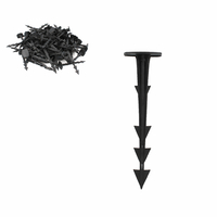 Set 100 cuie plastic fixare folii, tip ancora harpon, 120 mm, negru
