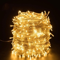 Instalatie Craciun, 11 m, 360 Led-uri ,Franjuri, Alb cald, Flash, Transformator, Interconectabila, Prelungitor 3 m inclus, Fir Negru, Vafy