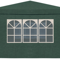 Perete lateral pavilion gradina, cu fereastra, prindere velcro, 3x2 m, material PE impermeabil, verde