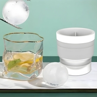 Forma pentru Gheata, Vafy, Sfera XL 6 cm, Silicon Alimentar Premium, Reutilizabila, Topire Lenta pentru Whiskey si Cocktail, Design Stackable, Alb