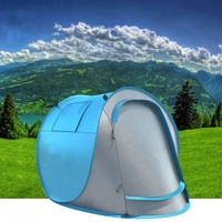 Cort plaja si picnic Sersimo, protectie UV, 210x130x90 cm, albastru gri