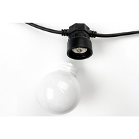 Instalatie Craciun, 5 metri, 10 Becuri LED rotunde, pentru exterior cu incarcare la sursa de curent, Vafy