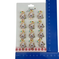 Set 12 Brose Martisor Primavara, Jolie, Model Fata Traditionala cu Coronita