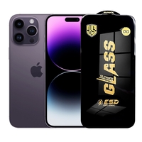 Folie de Protectie pentru iPhone 14 Pro Max, Vafy, Sticla Securizata ESD, Margini Negre, Rezistenta la Zgirieturi, Antistatica, 0.35 mm, Transparenta