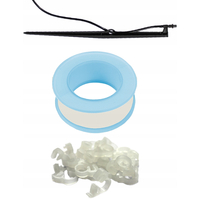 Set irigare gradina cu micro-aspersoare rotative, furtun PVC 30 metri, sistem udare plante si sere, negru