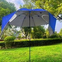 Umbrela plaja 3in1 215x205 cm, cu paravan lateral, fereastra si husa transport, material UV, albastru