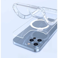 Husa MagSafe Silicone pentru iPhone 14 Pro Max, Vafy, Transparenta