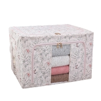 Cutie Depozitare, Vafy, 66L, din Material Textil, 50 x 40 x 33 cm, pentru Haine si Lenjerii, Model Fluturasi, Roz