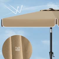 SONGMICS Umbrela de gradina cu manivela, 200x150 cm, UPF 50+, inclinare 30°, structura metalica, maro taupe