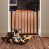 Poarta de siguranta Safety Gate pentru scari, ajustabila 103-110 cm, din otel si lemn, negru maro