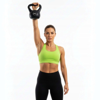 Kettlebell 8 kg, bitum cu invelis rezistent ABS, 24x23 cm, negru
