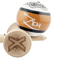 Kendama X Zen Series Originala, Profesionala, Flippy, Cupe Mari KING SIZE V3, Super Sticky, Gaura in Baza, Rulment Metalic, din lemn 18 cm, Ata 62/65 cm, Maro