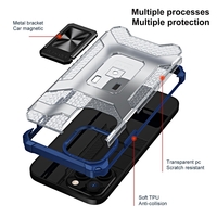 Husa de protectie Vafy compatibila cu Apple iPhone 13 Pro Max Acrylic Armor cu suport Albastru
