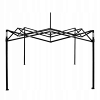 Cort tip pavilion cu 3 pereti laterali, structura solida otel si acoperis impermeabil PVC, 3x3 m cu inaltime reglabila, alb