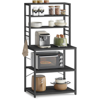 VASAGLE Raft de bucatarie, spatiu cuptor cu microunde, 6 rafturi, 40x60x167cm, gri inchis si negru