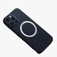 Husa de protectie pentru iPhone 14 Plus, Vafy, Magnetica, MagSafe, Carbon Fiber Protectie Antisoc, Albastru