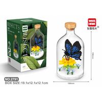 Set de Construit in Sticla, Flippy, 392 Piese, din Plastic, +14 Ani, 10 x 19.6 cm, Model Fluture, Multicolor