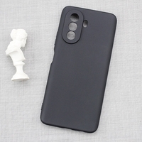 Husa pentru Huawei NOVA Y70, Vafy, Liquid Silicone, cu Microfibra pe interior, Protectie Antisoc, Negru