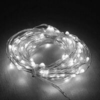 Instalatie Craciun, 10 metri, 100 LED-uri, USB, Telecomanda cu 8 functii, alb rece, Vafy