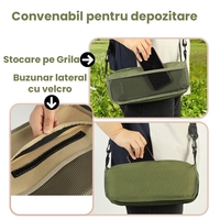 Scaun Taburet Pliabil pentru Camping, Vafy, pentru Adulti, Scaun Portabil, Pescuit, din Panza Oxford si Cadru Metalic, Mare 31 x 29 x 25 cm, Verde