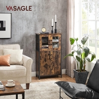 VASAGLE Dulap multifunctional pentru baie, stil industrial, 60x30x108cm, maro rustic si negru