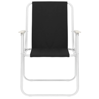 Scaun de plaja Sersimo, pliabil, 100kg, 52x73cm, negru alb