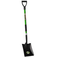 Lopata pentru nisip si pamant cu maner fibra de sticla 120 cm, cap din otel vopsit, negru si verde