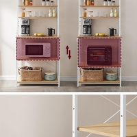 VASAGLE Raft de bucatarie cu spatiu pentru cuptorul cu microunde, 6 rafturi, otel, industrial, 40x80x167cm, maro stejar si alb