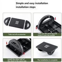 Suport Ergonimic pentru Picioare, Flippy, Plastic, cu Role de Masaj pentru Talpi, pentru Birou, Usor de Transportat, Detasabil, 33.5x24x12 cm, Negru