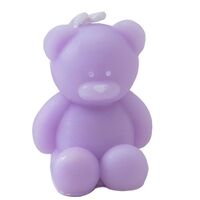 Lumanare Parfumata, Flippy, Model Ursulet, Mov, Aroma de Lavanda, 5.5x3.6x4 cm
