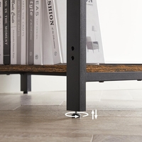VASAGLE Birou cu 2 rafturi stanga sau dreapta, stil industrial, 60x140x76 cm, maro rustic