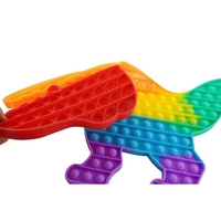 Jucarie antistres din silicon Pop it now, forma Dinozaur, multicolor, urias