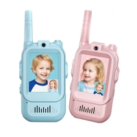Set Walkie Talkie WiFi pentru Copii, Flippy, Set 2 Statii, Apeluri Video, cu Ecran de 2