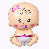Balon din Folie Metalizata, Vafy, Figurina Fetita, Tema Botez, 73x48 cm, Ambalaj Individual, Pai Inclus, Umflare cu Aer sau Heliu, Roz